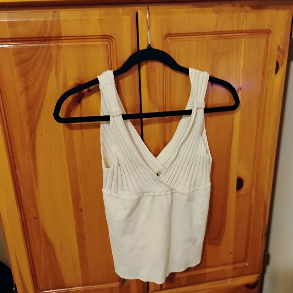 EVIE White Pleated Tank Top
